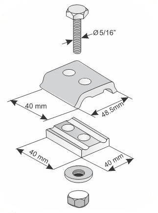 CONECTOR PARALELO DOBLE VIA DE COBRE 16-120MM 2 PERNOS AP2016220 ARAGCU PT2