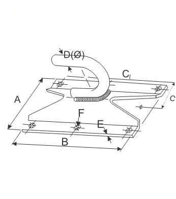 PLANCHA GANCHO SUSPENSION PARA PARED 5/8''X89X152.5MM 1500KG GALV CALIENTE AP5476082 ARAGCU FO2