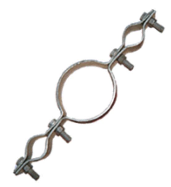 ABRAZADERA DOBLE PARA PASTORAL 150X48MM ESP(1-1/2''X3/16'') GALV CALIENTE AP6012320 ARAGCU AP1