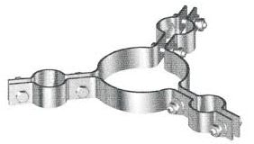 ABRAZADERA TRIPLE PARA PASTORAL 130X48MM ESP(1-1/2''X3/16'') GALV CALIENTE AP6012512 ARAGCU AP1