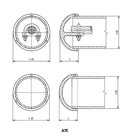 TAPON CORONA PARA EXTREMO DE TUBO ATC-100 ARAGCU AS1