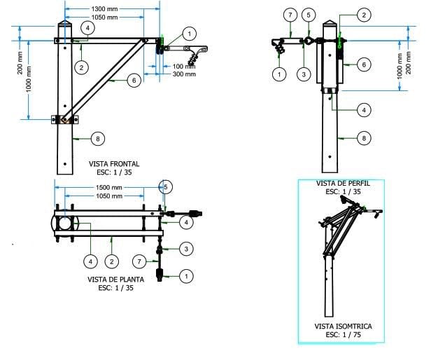 ARMADO TIPO ATPB3 TRIFASICO EN ANGULO PARA CONDUCTOR AUTOPORTANTE GALV CALIENTE ARAGCU AR1