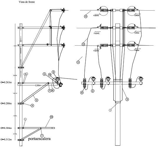 ARMADO TIPO ATSEC TRIFASICO ASIMETRICO DE SECCIONAMIENTO GALV CALIENTE ARAGCU AR1