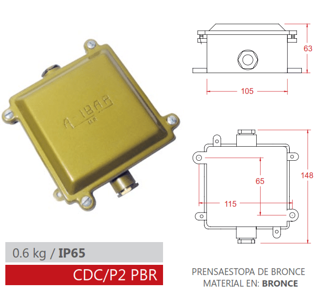 CAJA DE DERIVACIÓN IP65 CDC/P2 PBR AIBAR1