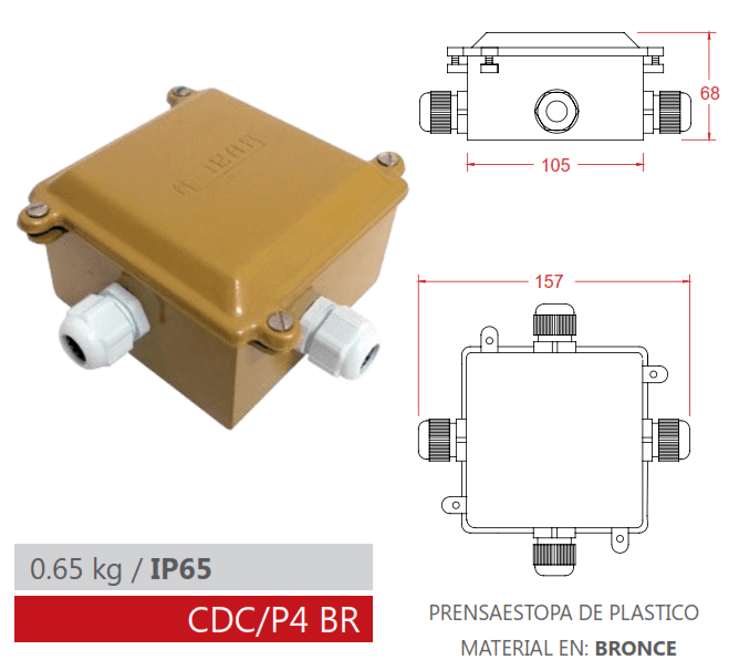 CAJA DE DERIVACIÓN IP65 CDC/P4 BR AIBAR1