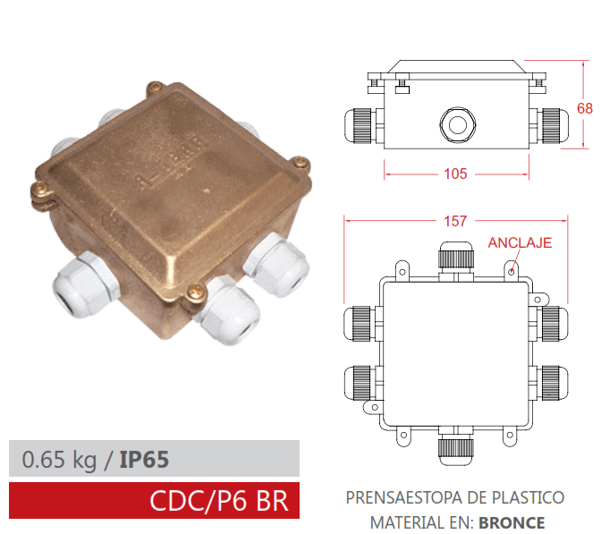 CAJA DE DERIVACIÓN IP65 CDC/P6 BR AIBAR