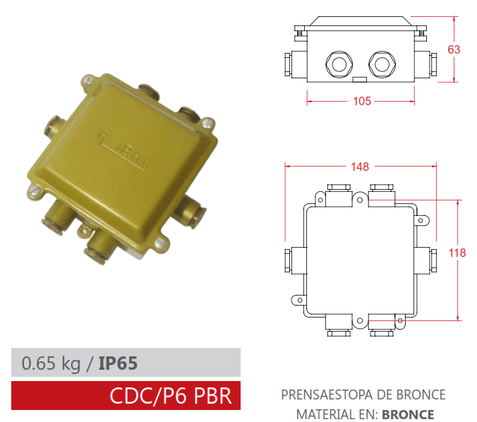 CAJA DE DERIVACIÓN IP65 CDC/P6 PBR AIBAR1