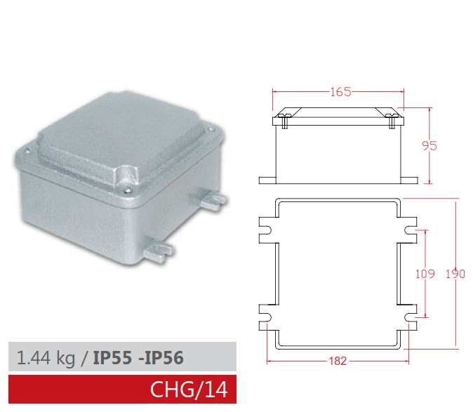 CAJA HERMETICA CIEGA 14V IP55 (CHG/14V) AIBAR