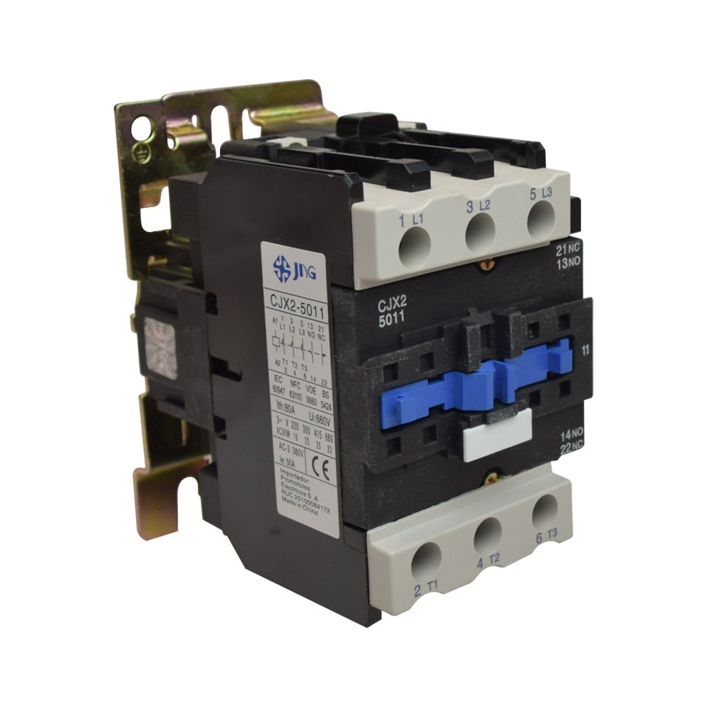CONTACTOR 50A (AC3) 80A (AC1) 690V 3P 1NA+1NC 220VAC CJX2-D50 M6 60HZ JNG1