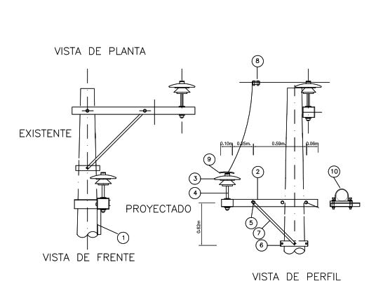 ARMADO TIPO DS-0 DE DERIVACION MONOFASICA GALV CALIENTE ARAGCU AR1