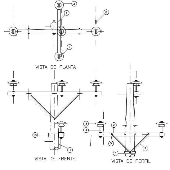 ARMADO TIPO DS-2 DE DERIVACION BIFASICA GALV CALIENTE ARAGCU AR1