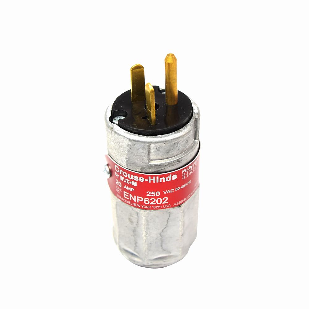 ENCHUFE INDUSTRIAL 2X20A+T 250V NEMA6-20P CL1 DIV1 UL ENP6202 CROUSE HINDS1