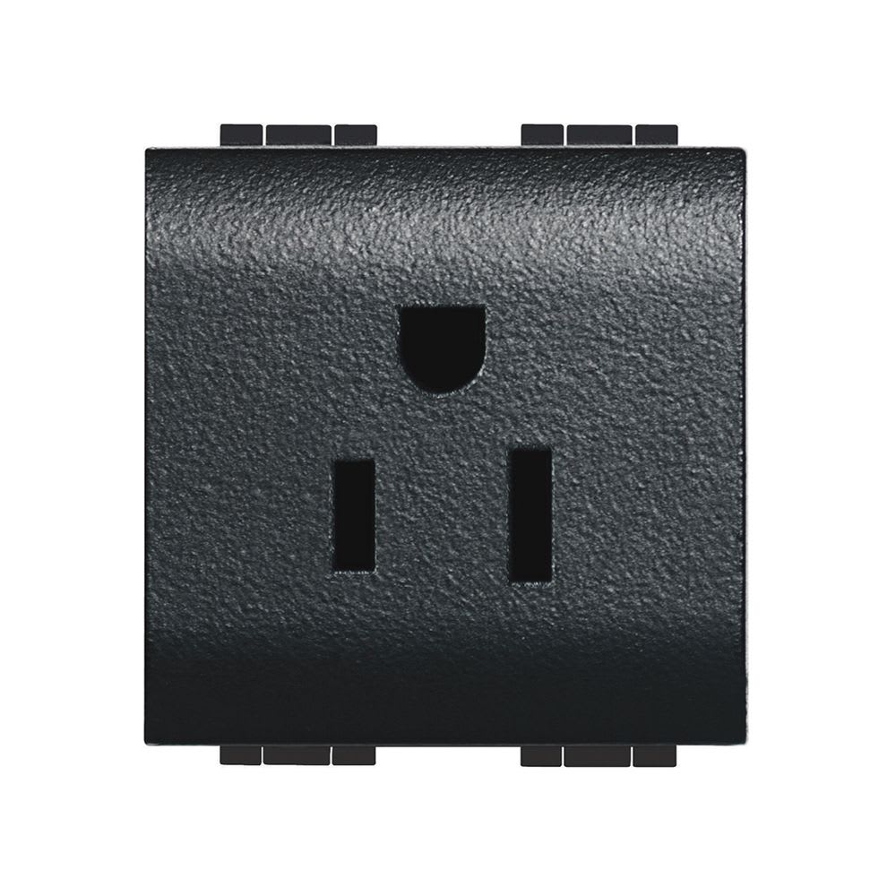 TOMACORRIENTE SIMPLE 2X15A+T 250V 2 MODULOS ANTRACITA LIVING-LIGTH L4128S BTICINO1