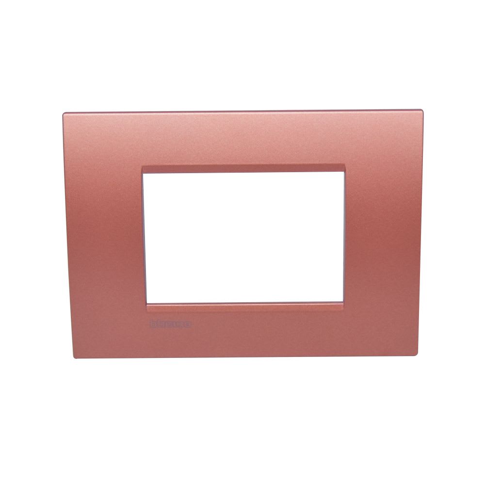 PLACA METAL 3 MODULOS RECTANGULAR LADRILLO LIVING-LIGHT LNA4803RK BTICINO