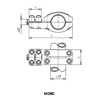 DERIVACION EN T TUBO PASANTE A CABLE DERIVADO MDBC-6030 ARAGCU AS1