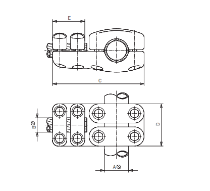 DERIVACION EN T TUBO PASANTE A CABLE DERIVADO MDBC-6032 ARAGCU AS1