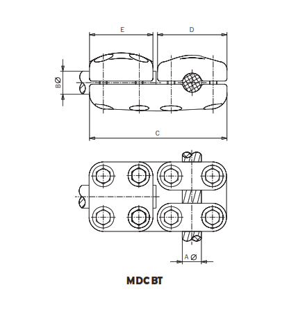 DERIVACION EN T CABLE PASANTE A BORNA DERIVADA MDCBT-2530 ARAGCU AS1