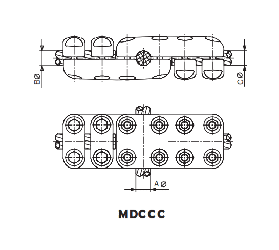 DERIVACION EN CRUZ PARA CABLES MDCCC-252525 ARAGCU AS