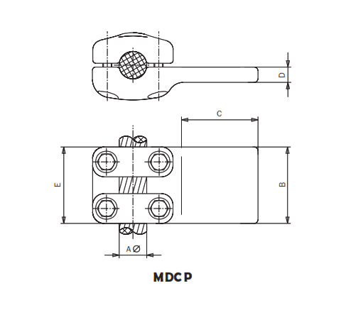 DERIVACION EN T CABLE PASANTE A PLETINA MDCP-3888 ARAGCU AS1