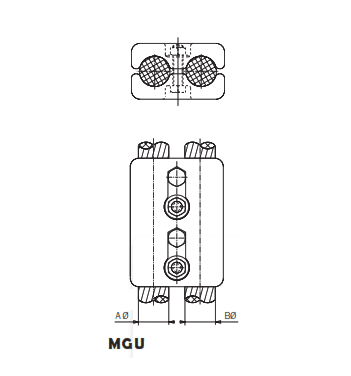 PETACA PARALELA PARA CABLE MGU-3838 ARAGCU AS2
