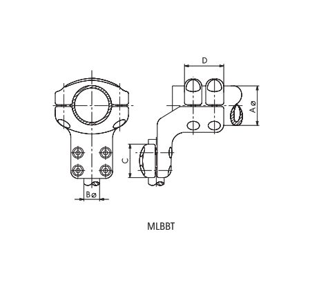 CONECTOR ACODADO 90° TUBO A BORNA MLBBT-10060 ARAGCU AS2