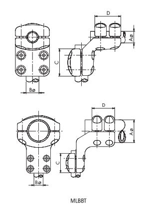 CONECTOR ACODADO 90° TUBO A BORNA MLBBT-4030 ARAGCU AS2