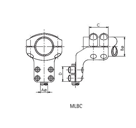 CONECTOR A 90° PARA UNION TUBO A CABLE MLBC-3025 ARAGCU AS3