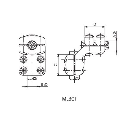 CONECTOR ACODADO 90° BORNA A CABLE MLBCT-2522 ARAGCU AS2