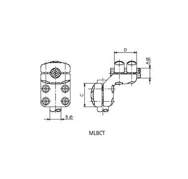 CONECTOR ACODADO 90° BORNA A CABLE MLBCT-6032 ARAGCU AS2