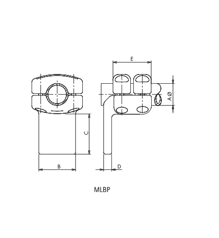 CONECTOR ACODADO A 90° TUBO A PLETINA MLBP-5055 ARAGCU AS2