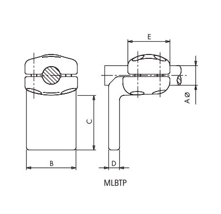 CONECTOR ACODADO A 90° BORNA A PLETINA MLBTP-3055 ARAGCU AS2