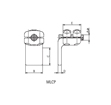 CONECTOR ACODADO 90° CABLE A PLETINA MLCP-1544 ARAGCU AS2