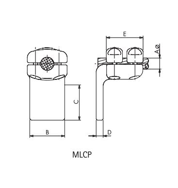 CONECTOR ACODADO 90° CABLE A PLETINA MLCP-2233 ARAGCU AS2