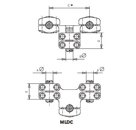 CONECTOR ACODADO A 90° CABLES DUPLEX A CABLE MLDC-2230 ARAGCU AS