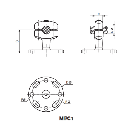 SOPORTE RECTO PARA CABLE MONTADO SOBRE AISLADOR MPC1-32 ARAGCU AS1