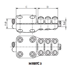 CONECTOR RECTO UNION BORNA A CABLE MRBTC3-6032 ARAGCU AS1