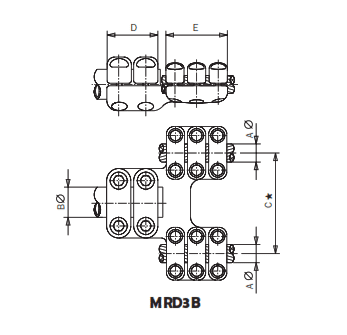 CONECTOR RECTO CABLE DUPLEX A TUBO MRD3B-4350 ARAGCU AS2