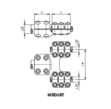 CONECTOR RECTO CABLE DUPLEX A BORNA MRD3BT-3240 ARAGCU AS2