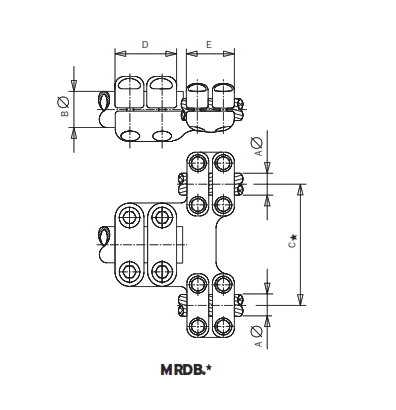 CONECTOR RECTO UNION CABLE DUPLEX A TUBO MRDB-4330 ARAGCU AS2