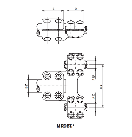 CONECTOR RECTO UNION CABLE DUPLEX A BORNA MRDBT-3560 ARAGCU AS2