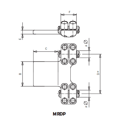 CONECTOR RECTO CABLE DUPLEX A PLETINA MRDP-3066 ARAGCU AS2