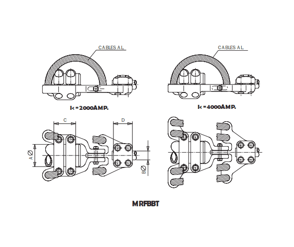 CONECTOR RECTO FLEXIBLE UNION TUBO A BORNA MRFBBT-6050 ARAGCU AS1