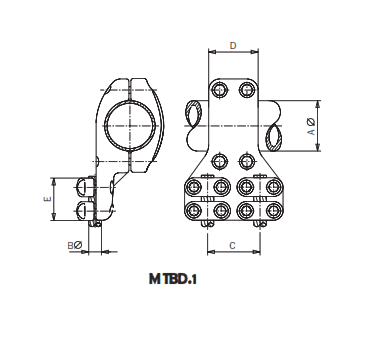 DERIVACION EN T TUBO PASANTE A CABLE DUPLEX MTBD.1-15032 ARAGCU AS1