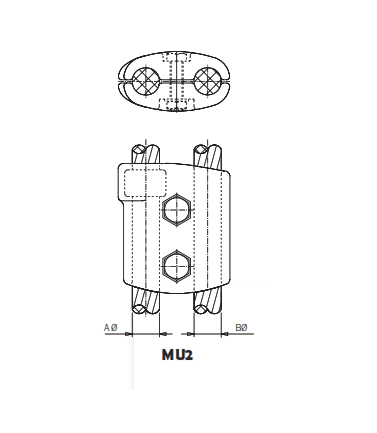 PETACA PARALELA PARA CABLE MU2-2222 ARAGCU AS2