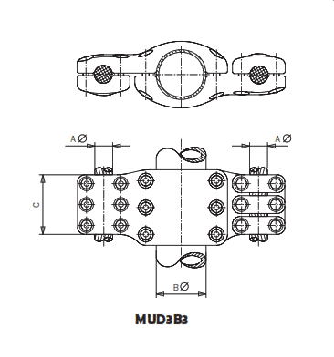 CONECTOR PARALELO UNION CABLE DUPLEX A TUBO MUD3B3-38120 ARAGCU AS