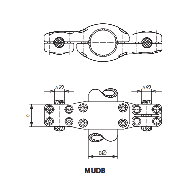 CONECTOR PARALELO UNION CABLE DUPLEX A TUBO MUDB-35120 ARAGCU AS1