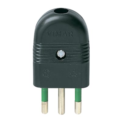 ENCHUFE 3 EN LINEA 2P + T 10A 250 NEGRO VIMAR