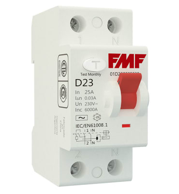 INTERRUPTOR DIFERENCIAL 2x25 AMP, TIPO AC, 30MA. IEC 61008 - Super InMunizado 01D230225030A FMF