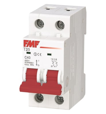 INTERRUPTOR TERMOMAGNÉTICO CURVA C 2X40A 10KA 01T200240000 FMF