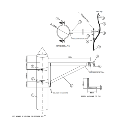 ARMADO TIPO VFE VANO FLOJO CON EXTENSOR GALV CALIENTE ARAGCU AR
